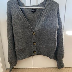 Topshop Grey Oversized Cardigan